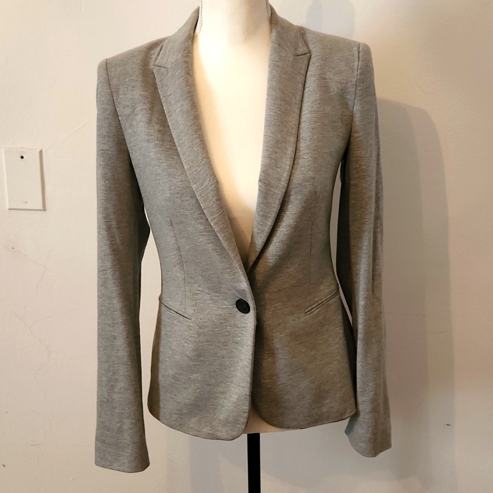 Zara one button gray blazer